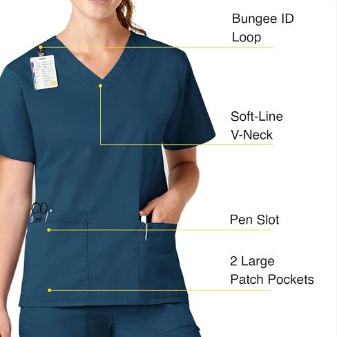 WonderWink Womens V-Neck Top Medical Scrubs Shirt, Grape, 2X US in Saudi Arabia