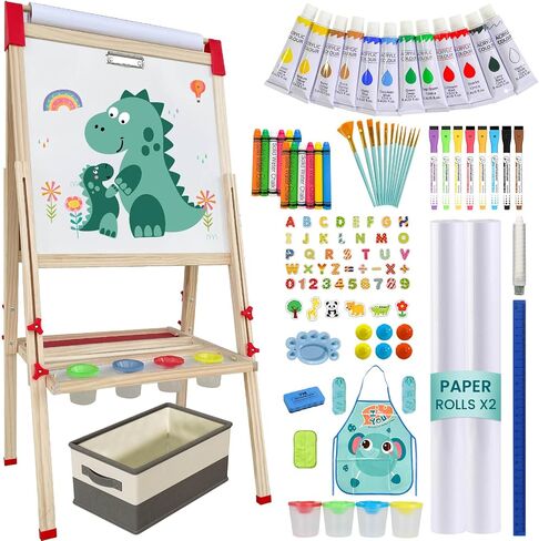 مجموعة ملحقات Sunfatt Kids Easel ، 100+ لوازم فنية للرسم أو الرسم أو الصياغة ، ألعاب الأطفال للأعمار الذين تتراوح أعمارهم بين 3 4 5 6 7،8-13 in Kuwait