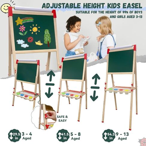 مجموعة ملحقات Sunfatt Kids Easel ، 100+ لوازم فنية للرسم أو الرسم أو الصياغة ، ألعاب الأطفال للأعمار الذين تتراوح أعمارهم بين 3 4 5 6 7،8-13 in Kuwait
