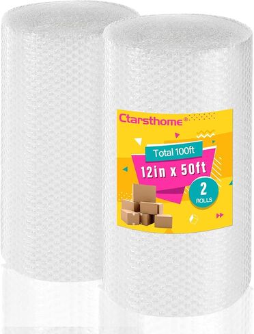 2 Pack-12inchx200ft Total Small Bubble Cushioning Wrap Bubble Wrap for Extra Protection Packaging Mailers, Nylon Wrap Rolls Moving Cushioning Supplies for Moving & Shipping, Perforated Every 12" in Saudi Arabia
