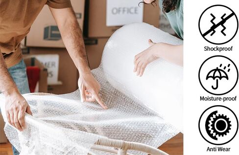 2 Pack-12inchx200ft Total Small Bubble Cushioning Wrap Bubble Wrap for Extra Protection Packaging Mailers, Nylon Wrap Rolls Moving Cushioning Supplies for Moving & Shipping, Perforated Every 12" in Saudi Arabia