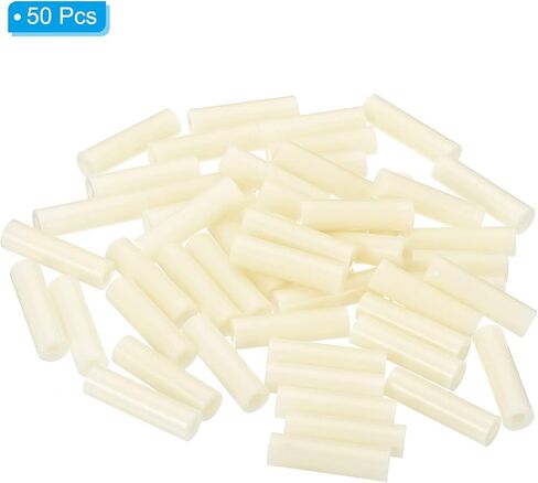 PATIKIL 3.2mm ID x 7mm OD x 30mm L Round Spacers Washers, 50 Pack ABS Plastic Plastic Standoff Gaskets for M3 Hardware Screws Bolts for 3D Printer Electrical Outlet, Beige in Saudi Arabia