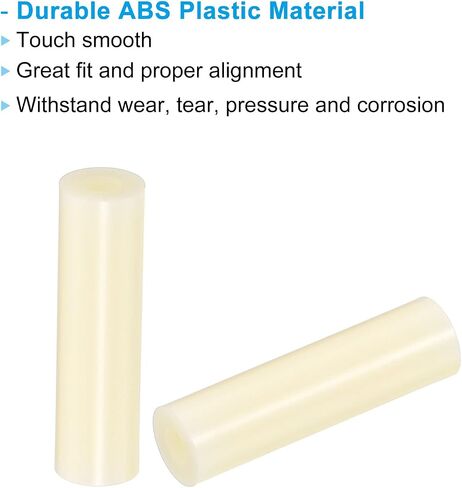PATIKIL 3.2mm ID x 7mm OD x 30mm L Round Spacers Washers, 50 Pack ABS Plastic Plastic Standoff Gaskets for M3 Hardware Screws Bolts for 3D Printer Electrical Outlet, Beige in Saudi Arabia