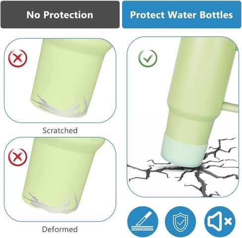 AUAUY 2-Pack Silicone Boot for Stanley 40 oz Tumbler, Anti-Slip Cup Boot Bottom Protector for Stanley Quencher H2.0 40 oz & IceFlow Flip 20 oz 30 oz and hydroflask 12-24 oz, Stanley Cup Accessories in Saudi Arabia