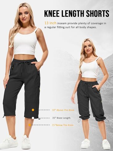 Women's Cargo Capris Pants Casual Hiking Lightweight Quick Dry Travel Summer Pants for Women in Kuwait