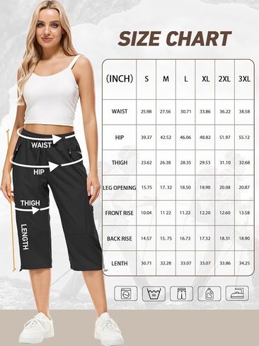 Women's Cargo Capris Pants Casual Hiking Lightweight Quick Dry Travel Summer Pants for Women in Kuwait