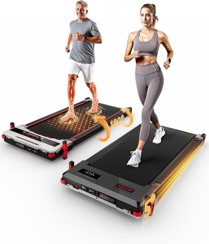 Incline Walking Pad Foot Massage, 2.5HP Under Desk Treadmill 330LB Capacity, Compact Treadmill with Feet Massager, Double Sided Treadmill for Massage and Exercise520F-A Green in Saudi Arabia