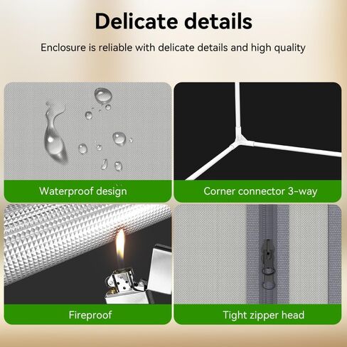 حاوية طابعة ثلاثية الأبعاد لـ Bambu Lab A1، A1 Mini مع ضوء LED، خيمة مقاومة للحريق والغبار، غطاء واقٍ بدرجة حرارة ثابتة، 800 * 580 * 580 مم in Kuwait