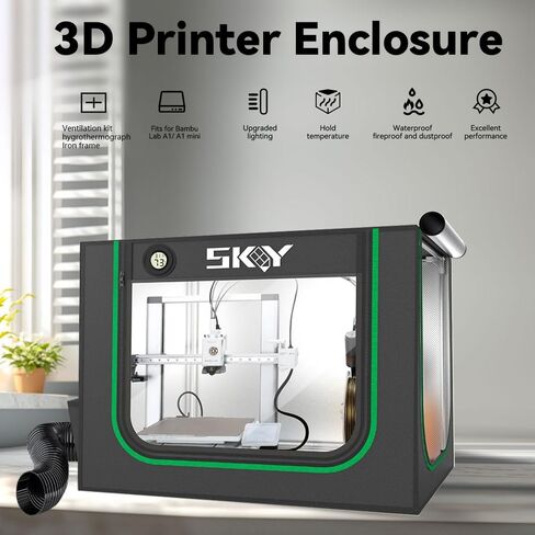 3D Printer Enclosure for Bambu Lab A1,A1 Mini with LED Light, Fireproof Dustproof Tent Constant Temperature Protective Cover,800 * 580 * 580mm in Saudi Arabia