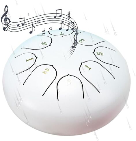 Rain Drum for Outside Garden,Chakra Drum for Rain Outdoor, Drum Rain Chime Waterproof,Rain Drum for Garden Instrument, chakra Drum 6 Inches 8 Notes, Chakra Rain Drum Outdoor (Blue) in Saudi Arabia