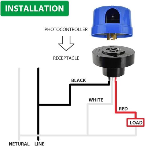 3 Pack Photocell for Outdoor Light,Auto On Off Photo Sensor Switch with Twist Lock,Dusk to Dawn Photoelectric Light Control for LED Street/Barn Light Parking Lot Light Area Light in Kuwait