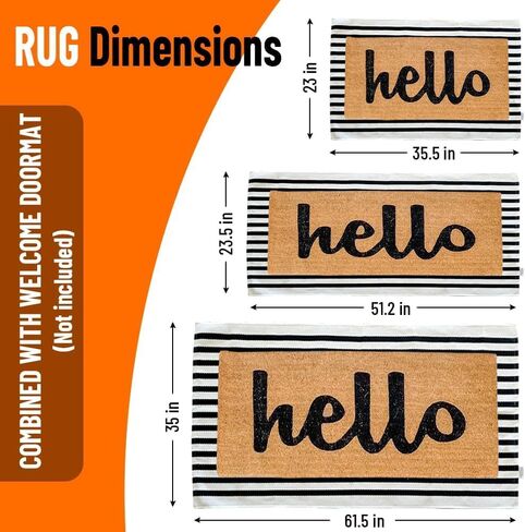 Striped Black White Rug Cotton Outdoor Indoor Layering Doormat Rug 2'x4.3' Front Door Mat Washable Cotton Woven Carpet for Bed Porch Farmhouse Laundry Bath Decor in Saudi Arabia