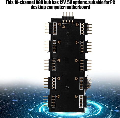 Computer Fan RGB Hub, PC MOD Motherboard 10 Channel RGB Hub, RGB Fan Extension Cable for PC Desktop Computer Motherboard (5V 3-pin) in Saudi Arabia