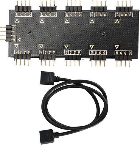 Computer Fan RGB Hub, PC MOD Motherboard 10 Channel RGB Hub, RGB Fan Extension Cable for PC Desktop Computer Motherboard (5V 3-pin) in Saudi Arabia