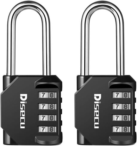 2 Pack disecu 2.6 Inch Long Shackle Combination Lock,4 Digit Outdoor Waterproof Padlock for School Locker, Gym Locker, Storage Unit, Gate, Fence, Toolbox (Azury) in Saudi Arabia