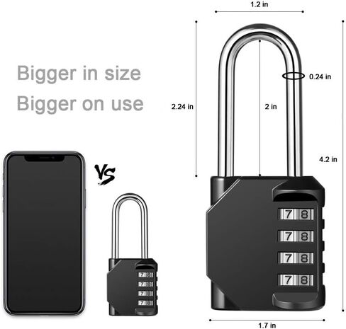 2 Pack disecu 2.6 Inch Long Shackle Combination Lock,4 Digit Outdoor Waterproof Padlock for School Locker, Gym Locker, Storage Unit, Gate, Fence, Toolbox (Azury) in Saudi Arabia