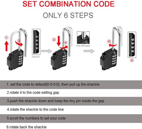 2 Pack disecu 2.6 Inch Long Shackle Combination Lock,4 Digit Outdoor Waterproof Padlock for School Locker, Gym Locker, Storage Unit, Gate, Fence, Toolbox (Azury) in Saudi Arabia