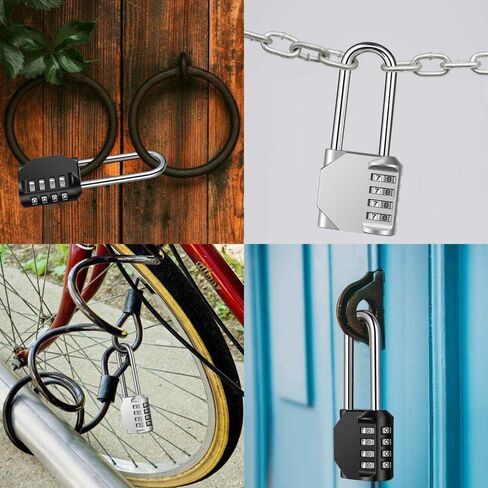 2 Pack disecu 2.6 Inch Long Shackle Combination Lock,4 Digit Outdoor Waterproof Padlock for School Locker, Gym Locker, Storage Unit, Gate, Fence, Toolbox (Azury) in Saudi Arabia