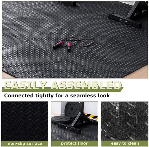 Gym Floor Set - Interlocking 18-Piece EVA家庭健身 Soft Foam Floor mat - Soft, Non-Slip and Waterproof, Easy to Clean - Perfect for Home Gym Exercise, Bedroom, Living Room and Outdoor use in Saudi Arabia