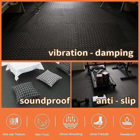 Gym Floor Set - Interlocking 18-Piece EVA家庭健身 Soft Foam Floor mat - Soft, Non-Slip and Waterproof, Easy to Clean - Perfect for Home Gym Exercise, Bedroom, Living Room and Outdoor use in Saudi Arabia