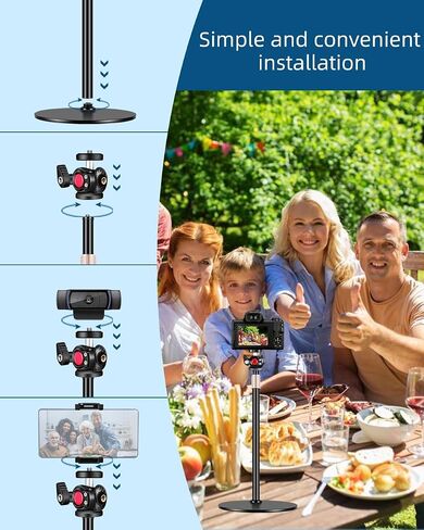 Etour Webcam Desk Mount Stand with 360° Ballhead, Heavy Base Height Adjustable Compatible with Logitech Webcam C920 C922 Brio 4K, and Other Webcam with 1/4" Thread for Live Streaming/Video Calling in Saudi Arabia
