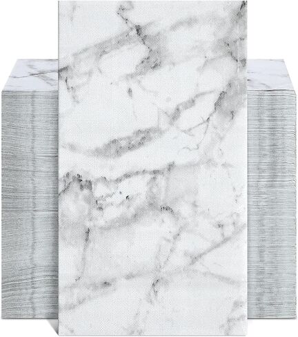 100 Pieces Paper Hand Towels Bathroom Marble Guest Towels Disposable Paper Guest Decorative Napkins Marbleized Dinner Hand Napkin for Wedding Holiday Cocktail Party in Kuwait