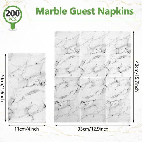 100 Pieces Paper Hand Towels Bathroom Marble Guest Towels Disposable Paper Guest Decorative Napkins Marbleized Dinner Hand Napkin for Wedding Holiday Cocktail Party in Kuwait