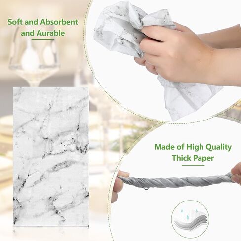 100 Pieces Paper Hand Towels Bathroom Marble Guest Towels Disposable Paper Guest Decorative Napkins Marbleized Dinner Hand Napkin for Wedding Holiday Cocktail Party in Kuwait