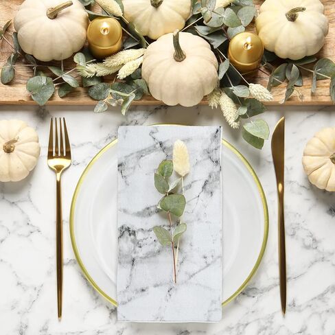 100 Pieces Paper Hand Towels Bathroom Marble Guest Towels Disposable Paper Guest Decorative Napkins Marbleized Dinner Hand Napkin for Wedding Holiday Cocktail Party in Kuwait