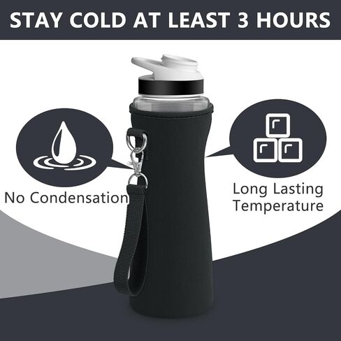 NBOOCUP Protective Sleeve with Detachable Handle for Cirkul 22 oz Water Bottle, Fit for 22 oz Plastic & Stainless Steel Bottles, Anti-Slip Cover Made for Cirkul Accessories, Sweat Absorbing Material in Saudi Arabia