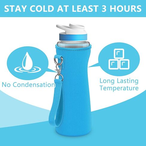 NBOOCUP Protective Sleeve with Detachable Handle for Cirkul 22 oz Water Bottle, Fit for 22 oz Plastic & Stainless Steel Bottles, Anti-Slip Cover Made for Cirkul Accessories, Sweat Absorbing Material in Saudi Arabia