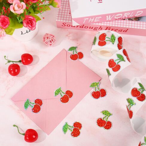 500pcs ليزر ملصق الفراولة التصوير المجسم بصمات ورق الفاكهة اللامس in Kuwait
