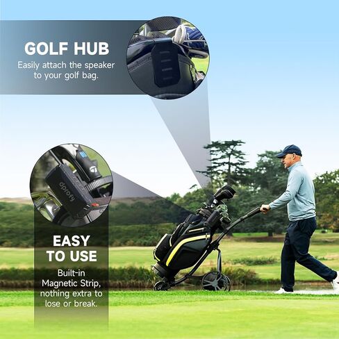 Pro Portable Magnetic Bluetooth Golf Speaker Wireless Waterproof IPX6/Shockproof 3rd Generation Magnetic Golf Speakers for Golf Cart 24Hour Battery Golf Accessories Golf Gifts(TWS & SD Card function) in Kuwait