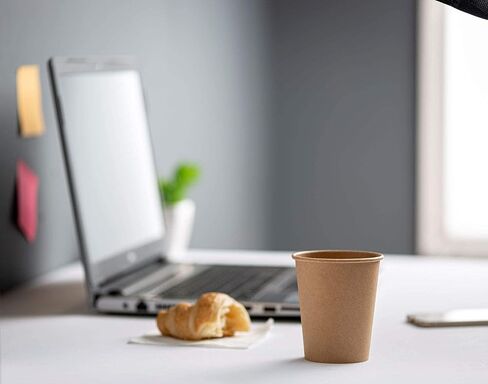 Comfy Package GUSTO [12 oz. - 300 Pack] Kraft Paper Hot Coffee Cups - Unbleached (Formerly in Saudi Arabia