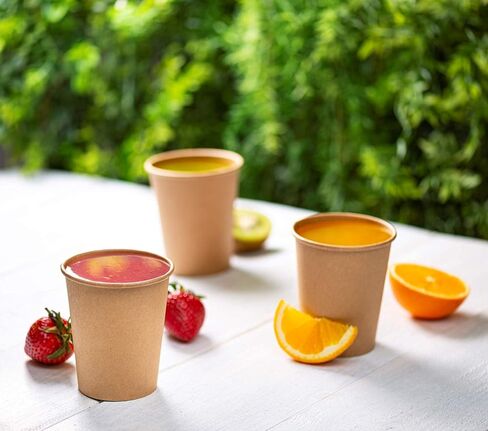 Comfy Package GUSTO [12 oz. - 300 Pack] Kraft Paper Hot Coffee Cups - Unbleached (Formerly in Saudi Arabia