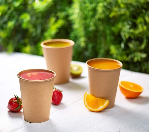 Comfy Package GUSTO [12 oz. - 300 Pack] Kraft Paper Hot Coffee Cups - Unbleached (Formerly in Saudi Arabia