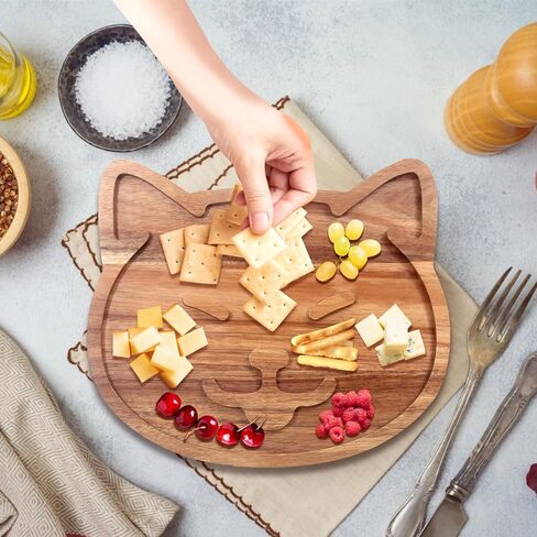 Decorative Acacia Wood Cheese Plate Dish Unique Funny Charcuterie Boards Cute Wooden Serving Tray Women for Kitchen Decor Snack Platter Cake Charcuterie Board Cookie Plates in Saudi Arabia