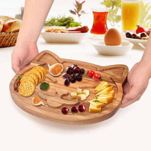 Decorative Acacia Wood Cheese Plate Dish Unique Funny Charcuterie Boards Cute Wooden Serving Tray Women for Kitchen Decor Snack Platter Cake Charcuterie Board Cookie Plates in Saudi Arabia