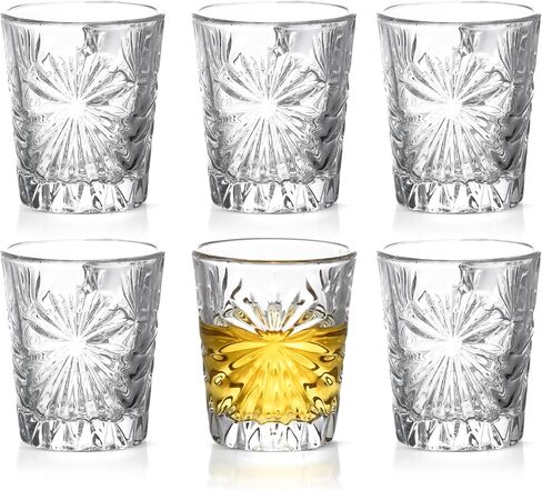 Regal Trunk Shot Glass Set of 6 - Tequila Shot Glasses Set - Crystal Cut Cute Shot Glasses - Ultra-Clear Shot Glasses For Drinking Bourbon, Scotch, Cocktails - Mini Liquor Glasses in Saudi Arabia