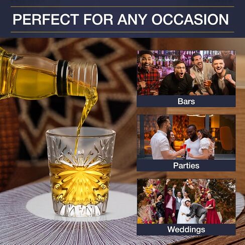Regal Trunk Shot Glass Set of 6 - Tequila Shot Glasses Set - Crystal Cut Cute Shot Glasses - Ultra-Clear Shot Glasses For Drinking Bourbon, Scotch, Cocktails - Mini Liquor Glasses in Saudi Arabia