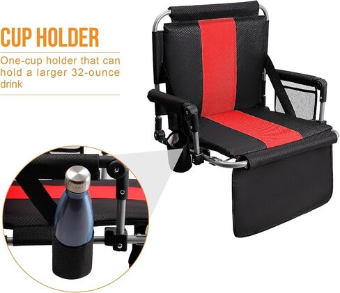 ALPHA CAMP Stadium Seat Padded Chair for Bleachers with Back& Arm Rest in Saudi Arabia