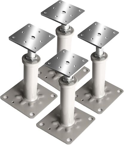 4 Pcs Adjustable House Floor Posts for Support, 6.5" - 8.5" Height Mini Post, Each Supports 2000-4500 Lbs, DIY House Posts Ideal for Basement, Stairs and Crawl Space Stabilization, Gold in Saudi Arabia
