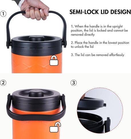 Insulated Ice Bucket with Lid and Scoop - 6.6 Quart Extra Large Double Wall Stainless Steel Ice Buckets for Cocktail Bar - Stay Cold up to 2 Days XXL Ice Bucket for Parties - Black in Saudi Arabia