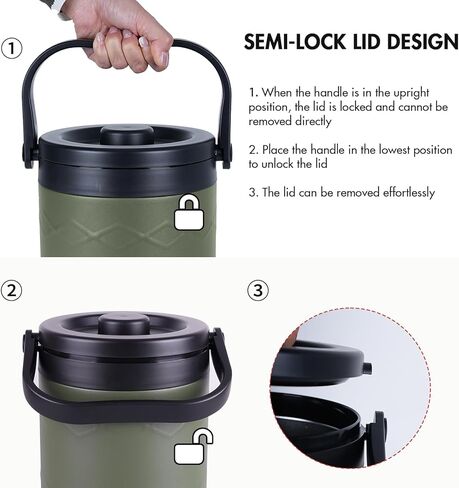 Insulated Ice Bucket with Lid and Scoop - 6.6 Quart Extra Large Double Wall Stainless Steel Ice Buckets for Cocktail Bar - Stay Cold up to 2 Days XXL Ice Bucket for Parties - Black in Saudi Arabia