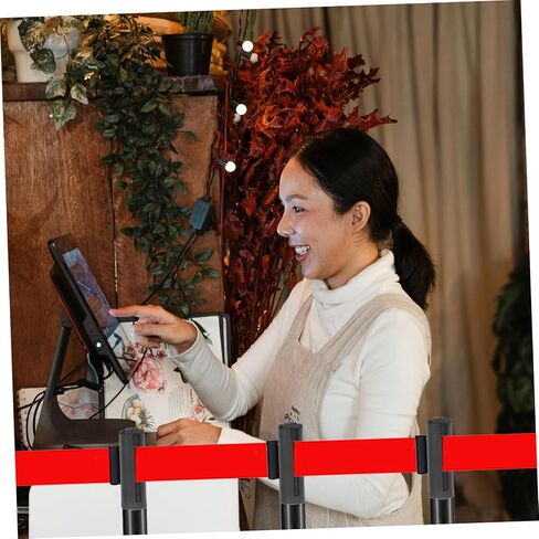 Ultechnovo 4pcs حزام حزام حزام حديدي للسيطرة على الحشد من حزام الحزام نهاية حزام الإنشاء نهاية حزام تحذير نهاية حزام قابلة للسحب. in Saudi Arabia