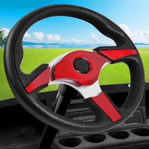 Golf Cart Steering Wheel fit EZGO RXV & TXT, Club Car DS, Club Car Precedent Tempo, Yamaha Golf Carts(Steering Wheel Black) in Saudi Arabia