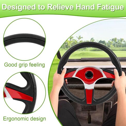 Golf Cart Steering Wheel fit EZGO RXV & TXT, Club Car DS, Club Car Precedent Tempo, Yamaha Golf Carts(Steering Wheel Black) in Saudi Arabia