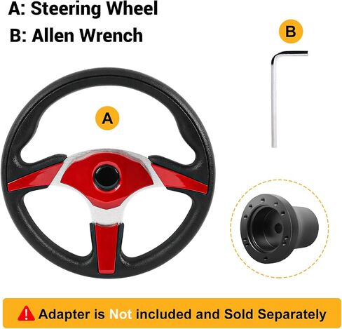 Golf Cart Steering Wheel fit EZGO RXV & TXT, Club Car DS, Club Car Precedent Tempo, Yamaha Golf Carts(Steering Wheel Black) in Saudi Arabia