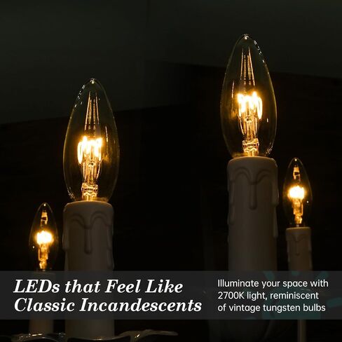 AMDTU E12 Chandelier Light Bulbs 40 Watt 2000K Soft Yellow, Ultra-Thin Spiral Filament Dimmable Led Edison Warm Light Bulbs Candelabra, Ceiling Fan Candle Amber Light Bulbs, T25 E12 Bulb 4W, 6 Pack in Saudi Arabia