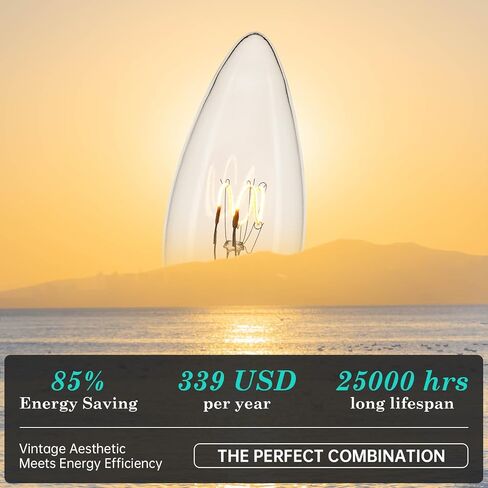 AMDTU E12 Chandelier Light Bulbs 40 Watt 2000K Soft Yellow, Ultra-Thin Spiral Filament Dimmable Led Edison Warm Light Bulbs Candelabra, Ceiling Fan Candle Amber Light Bulbs, T25 E12 Bulb 4W, 6 Pack in Saudi Arabia